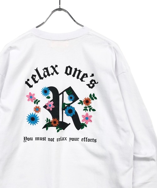 TRAP/U (トラップユー)の「ミドルウェイト天竺 / バック フラワー刺繍 クルーネック ロンTee(Tシャツ/カットソー・メンズ・ブラック/ダークグリーン/ホワイト・F)」の19枚目の写真