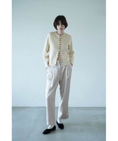 CLANE / LINE UP BUTTON KNIT TOPS / ブラック CLANE ニット セーター 「CLANE/クラネ」W FACE HALF ZIP YAK