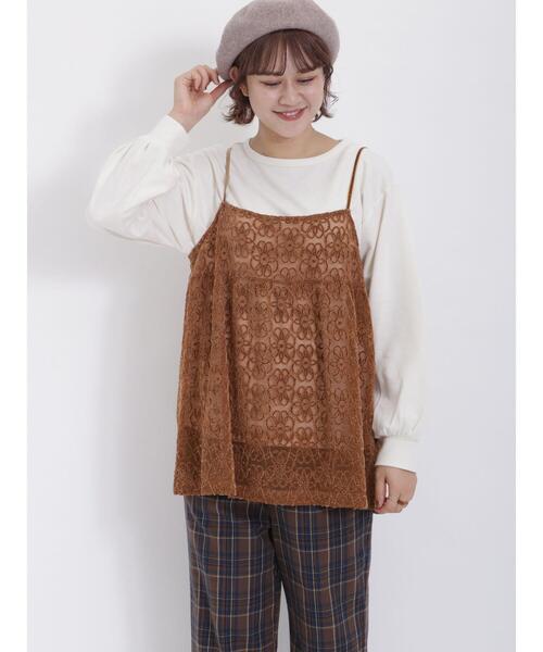 Samansa Mos2（サマンサ モスモス）の「起毛レースキャミ&スウェットセット（Tシャツ/カットソー・レディース・チャコールグレー/ベージュ/オフホワイト・F）」の12枚目の写真