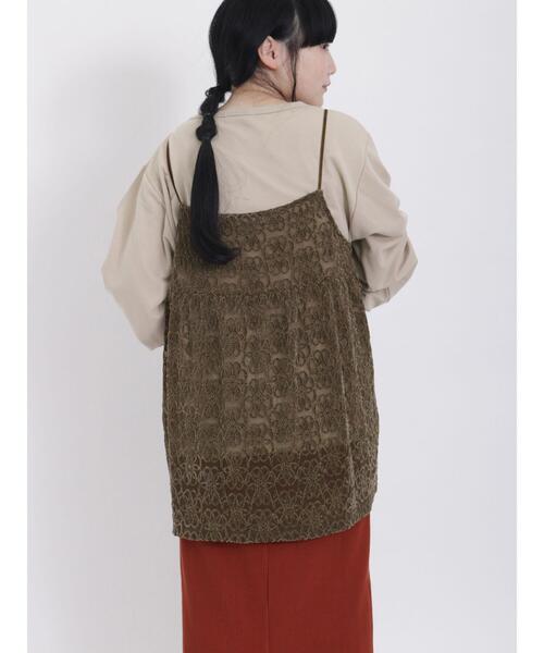 Samansa Mos2（サマンサ モスモス）の「起毛レースキャミ&スウェットセット（Tシャツ/カットソー・レディース・チャコールグレー/ベージュ/オフホワイト・F）」の16枚目の写真