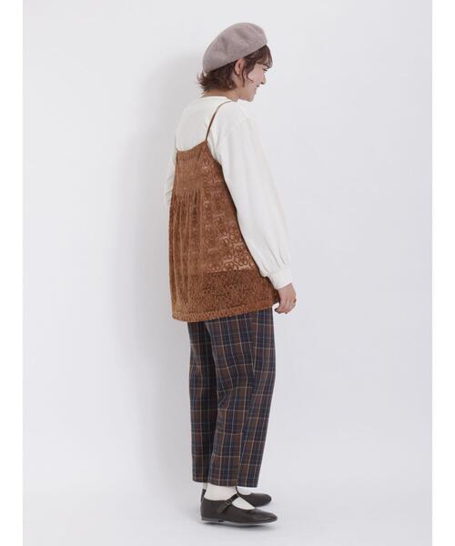 Samansa Mos2（サマンサ モスモス）の「起毛レースキャミ&スウェットセット（Tシャツ/カットソー・レディース・チャコールグレー/ベージュ/オフホワイト・F）」の5枚目の写真