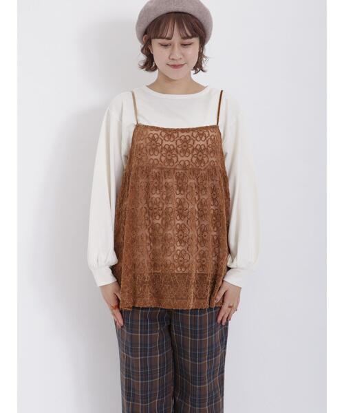 Samansa Mos2（サマンサ モスモス）の「起毛レースキャミ&スウェットセット（Tシャツ/カットソー・レディース・チャコールグレー/ベージュ/オフホワイト・F）」の21枚目の写真