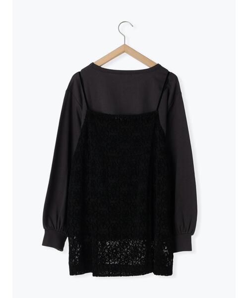 Samansa Mos2（サマンサ モスモス）の「起毛レースキャミ&スウェットセット（Tシャツ/カットソー・レディース・チャコールグレー/ベージュ/オフホワイト・F）」の7枚目の写真