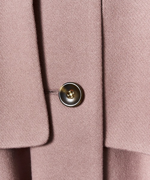 REDYAZEL（レディアゼル）の「スタンドカラーショートコート（ステンカラーコート・レディース・キャメル/ピンク/ブラック/オフホワイト・MEDIUM/SMALL）」の17枚目の写真