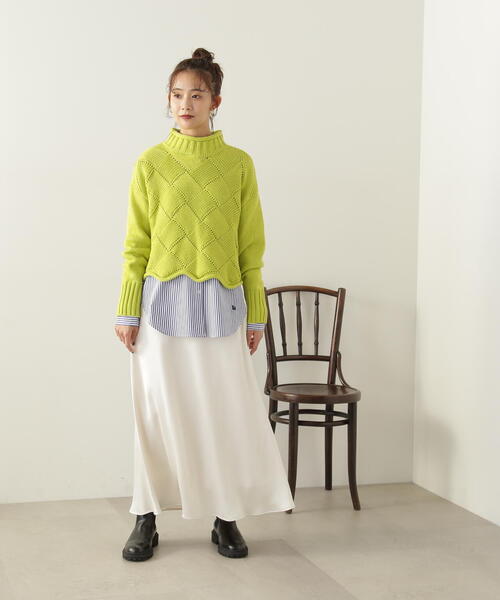 N.（N. Natural Beauty Basic）（エヌエヌナチュラルビューティーベーシック）の「【S Size Line】◆ナローサテンスカート（スカート・レディース・ブラック/オフホワイト/イエロー・SMALL/MEDIUM）」の9枚目の写真