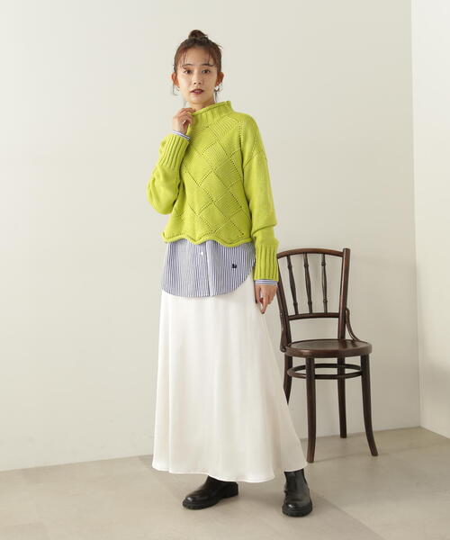 N.（N. Natural Beauty Basic）（エヌエヌナチュラルビューティーベーシック）の「【S Size Line】◆ナローサテンスカート（スカート・レディース・ブラック/オフホワイト/イエロー・SMALL/MEDIUM）」の10枚目の写真