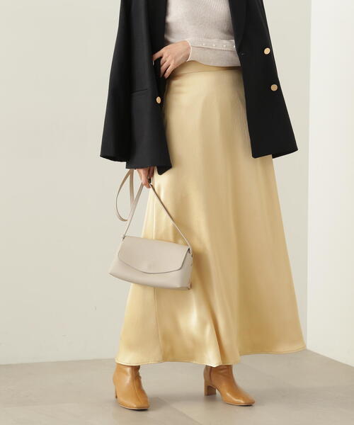 N.（N. Natural Beauty Basic）（エヌエヌナチュラルビューティーベーシック）の「【S Size Line】◆ナローサテンスカート（スカート・レディース・ブラック/オフホワイト/イエロー・SMALL/MEDIUM）」の13枚目の写真