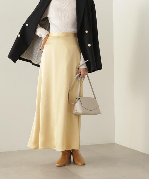 N.（N. Natural Beauty Basic）（エヌエヌナチュラルビューティーベーシック）の「【S Size Line】◆ナローサテンスカート（スカート・レディース・ブラック/オフホワイト/イエロー・SMALL/MEDIUM）」の14枚目の写真
