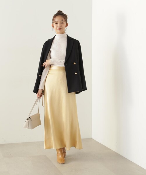 N.（N. Natural Beauty Basic）（エヌエヌナチュラルビューティーベーシック）の「【S Size Line】◆ナローサテンスカート（スカート・レディース・ブラック/オフホワイト/イエロー・SMALL/MEDIUM）」の15枚目の写真