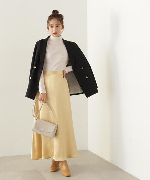 N.（N. Natural Beauty Basic）（エヌエヌナチュラルビューティーベーシック）の「【S Size Line】◆ナローサテンスカート（スカート・レディース・ブラック/オフホワイト/イエロー・SMALL/MEDIUM）」の16枚目の写真