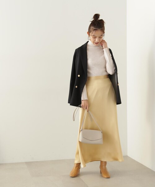 N.（N. Natural Beauty Basic）（エヌエヌナチュラルビューティーベーシック）の「【S Size Line】◆ナローサテンスカート（スカート・レディース・ブラック/オフホワイト/イエロー・SMALL/MEDIUM）」の17枚目の写真