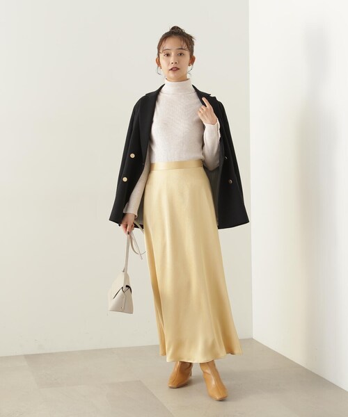 N.（N. Natural Beauty Basic）（エヌエヌナチュラルビューティーベーシック）の「【S Size Line】◆ナローサテンスカート（スカート・レディース・ブラック/オフホワイト/イエロー・SMALL/MEDIUM）」の18枚目の写真