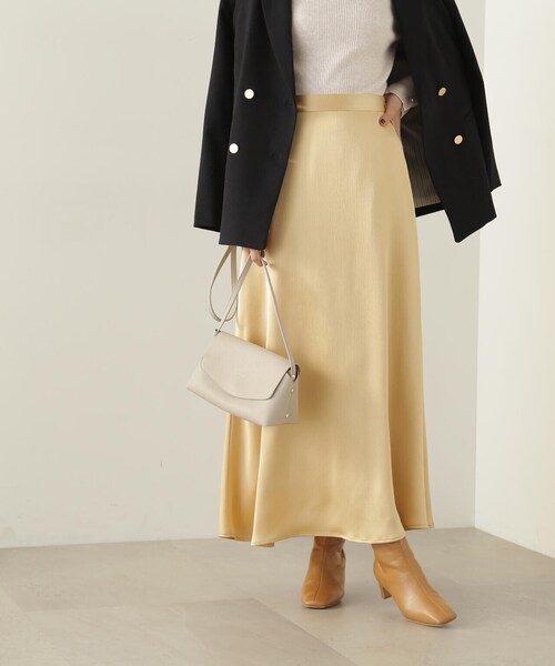 N.（N. Natural Beauty Basic）（エヌエヌナチュラルビューティーベーシック）の「【S Size Line】◆ナローサテンスカート（スカート・レディース・ブラック/オフホワイト/イエロー・SMALL/MEDIUM）」の19枚目の写真