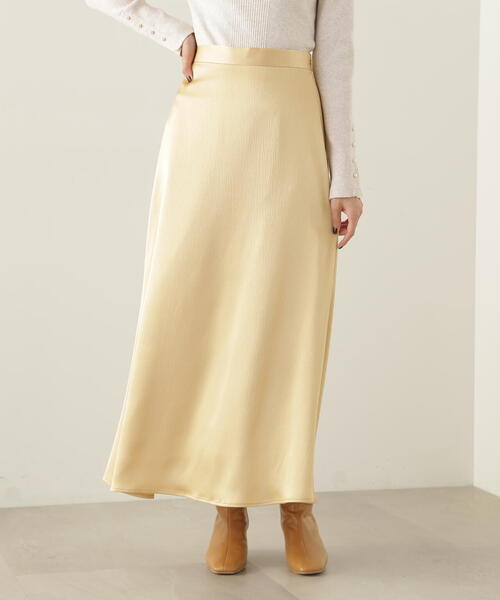 N.（N. Natural Beauty Basic）（エヌエヌナチュラルビューティーベーシック）の「【S Size Line】◆ナローサテンスカート（スカート・レディース・ブラック/オフホワイト/イエロー・SMALL/MEDIUM）」の20枚目の写真