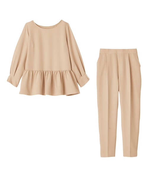 alotta(アロッタ)の「きれいめペプラムセットアップ(スーツパンツ・レディース・ベージュ/ブラック・L/LL/M)」の7枚目の写真