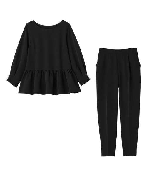 alotta(アロッタ)の「きれいめペプラムセットアップ(スーツパンツ・レディース・ベージュ/ブラック・L/LL/M)」の8枚目の写真