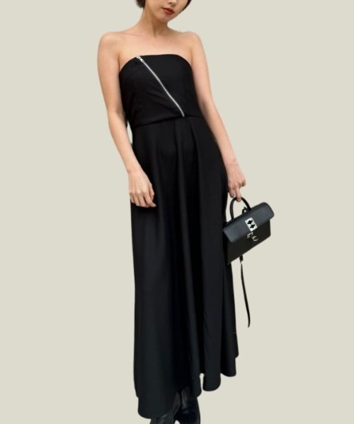 LEANN MOMENT（リーンモーメント）の「Zip baretop dress（ワンピース 