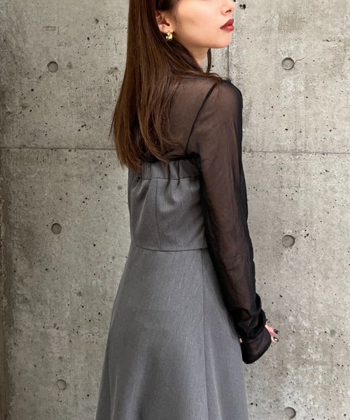 LEANN MOMENT(リーンモーメント)の「Zip baretop dress(ワンピース・レディース・ブラック/グレー・SMALL/MEDIUM)」の10枚目の写真
