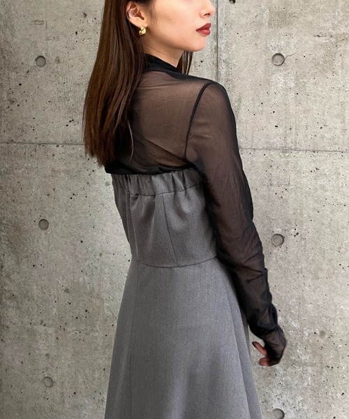 LEANN MOMENT(リーンモーメント)の「Zip baretop dress(ワンピース・レディース・ブラック/グレー・SMALL/MEDIUM)」の9枚目の写真