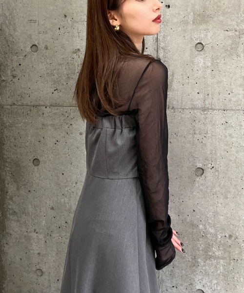 LEANN MOMENT(リーンモーメント)の「Zip baretop dress(ワンピース・レディース・ブラック/グレー・SMALL/MEDIUM)」の11枚目の写真