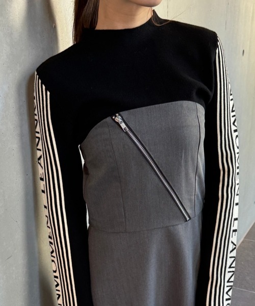 LEANN MOMENT(リーンモーメント)の「Zip baretop dress(ワンピース・レディース・ブラック/グレー・SMALL/MEDIUM)」の20枚目の写真