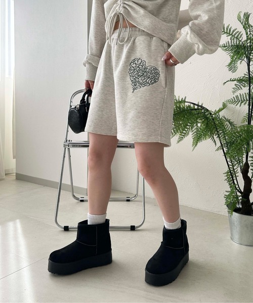 sedacle girl（セダクルガール）の「厚底ショートムートンブーツ（ブーツ・レディース・グレー/ブラック/ブラウン・LARGE/MEDIUM/SMALL/X-LARGE）」の5枚目の写真