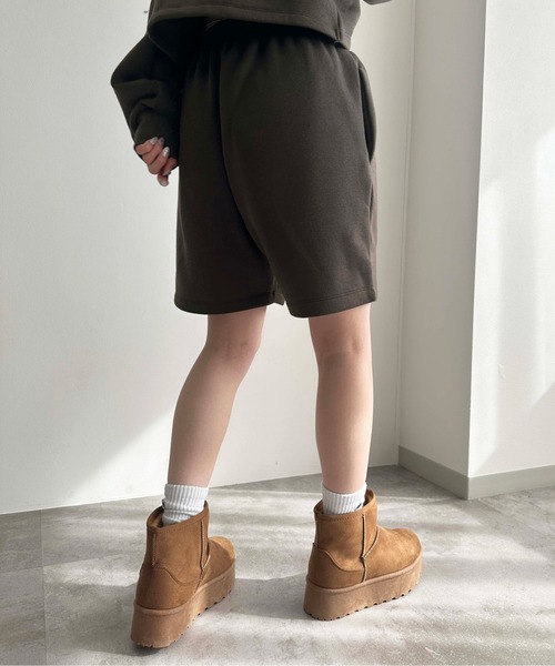sedacle girl（セダクルガール）の「厚底ショートムートンブーツ（ブーツ・レディース・グレー/ブラック/ブラウン・LARGE/MEDIUM/SMALL/X-LARGE）」の11枚目の写真