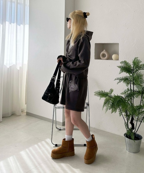 sedacle girl（セダクルガール）の「厚底ショートムートンブーツ（ブーツ・レディース・グレー/ブラック/ブラウン・LARGE/MEDIUM/SMALL/X-LARGE）」の13枚目の写真