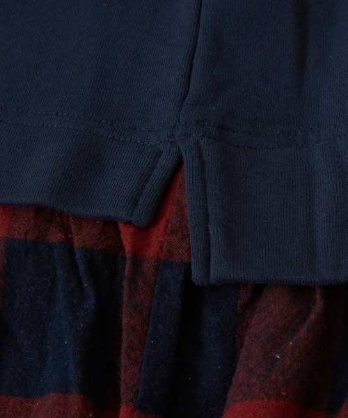 CUBE SUGAR（キューブシュガー）の「スウェット×チェック切替スタンドカラーワンピース（ワンピース・レディース・ブラック/ブラウン/ネイビー・M）」の22枚目の写真