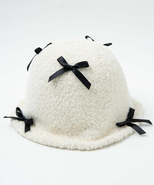 WEGO（ウィゴー）の「WEGO/リボン付きハット（ハット・レディース・ホワイト/ブラック・FREE）」の5枚目の写真