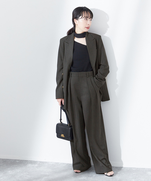 journal standard L'essage(ジャーナルスタンダードレサージュ)の「ヴィスポリギャバパンツ(スラックス・レディース・ネイビー/グレー・38/36)」の3枚目の写真