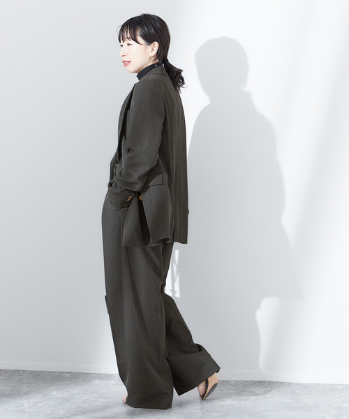 journal standard L'essage(ジャーナルスタンダードレサージュ)の「ヴィスポリギャバパンツ(スラックス・レディース・ネイビー/グレー・38/36)」の4枚目の写真