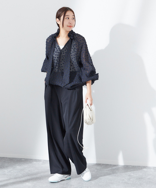 journal standard L'essage(ジャーナルスタンダードレサージュ)の「ヴィスポリギャバパンツ(スラックス・レディース・ネイビー/グレー・38/36)」の9枚目の写真