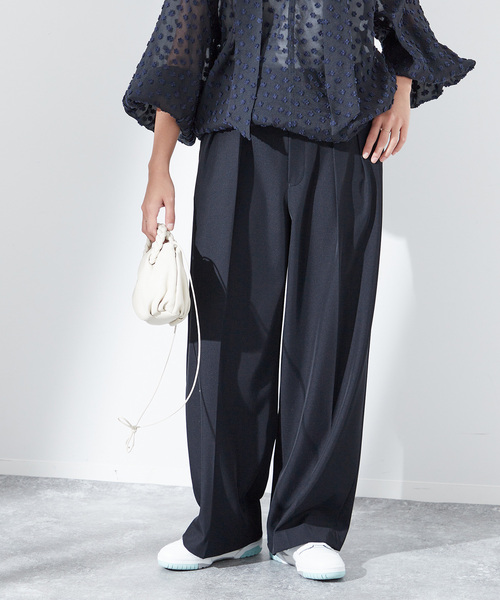 journal standard L'essage(ジャーナルスタンダードレサージュ)の「ヴィスポリギャバパンツ(スラックス・レディース・ネイビー/グレー・38/36)」の13枚目の写真