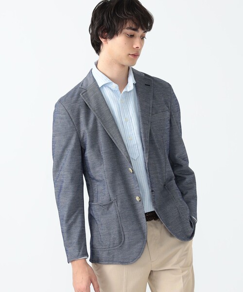 【新品】BEAMS ビームス　ネイビー　ニットジャケット　テーラード　L 25SS〈BEAMS F〉LINE UP〜スーツ、ジャケット編 ②〜｜BEAMS F