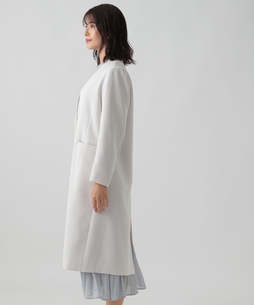 Elura(エルーラ)の「<セレモニーでも仕事でも使える!>Vネックコート/988739(ノーカラーコート・レディース・ネイビー/グレイッシュベージュ・FREE)」の16枚目の写真