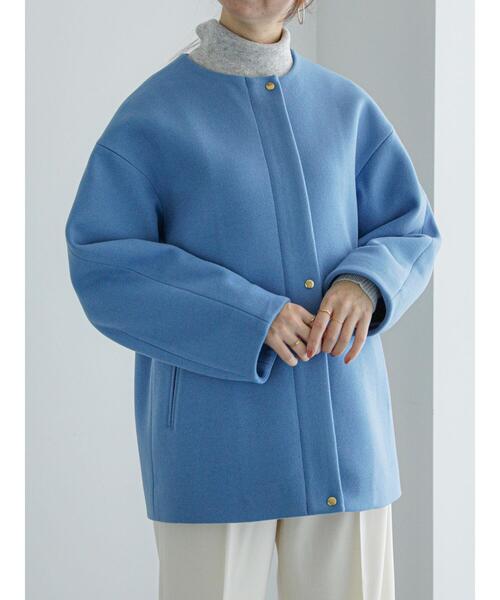 Te chichi ピュアウールノーカラーミドルコート Te chichi（テチチ）の「ピュアウールノーカラーミドルコート（その他