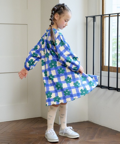 HOGAN RANCH WEAR（ホーガンランチウエア）の「ランタンロングスリーブワンピース（90～130cm）（ワンピース・キッズ・ブルー/ブラック・100/110/120/130/90）」の9枚目の写真