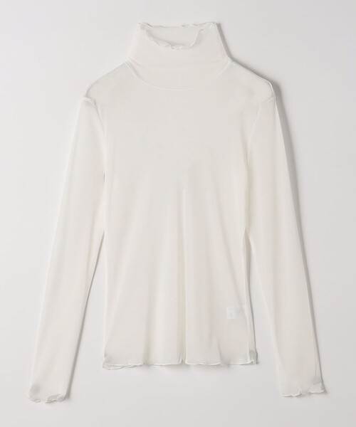 EMMEL REFINES(エメルリファインズ)の「<EMMEL REFINES>EM シアー タートル カットソー(Tシャツ/カットソー・レディース・ホワイト/ブラック/ライム/ダークグレー/シャーベット・FREE)」の2枚目の写真