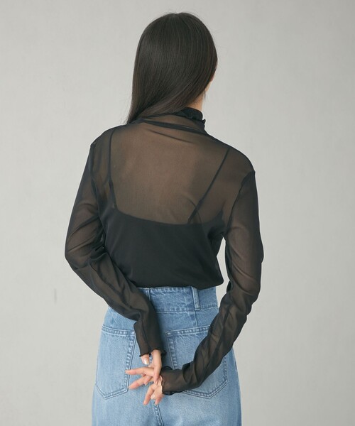 EMMEL REFINES(エメルリファインズ)の「<EMMEL REFINES>EM シアー タートル カットソー(Tシャツ/カットソー・レディース・ホワイト/ブラック/ライム/ダークグレー/シャーベット・FREE)」の8枚目の写真