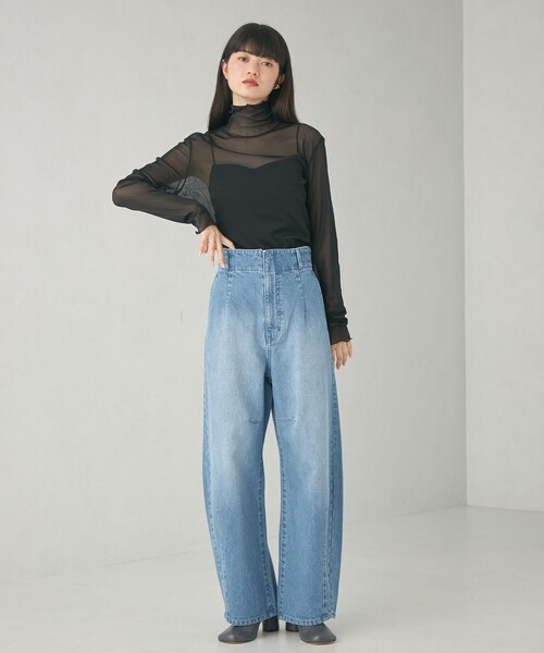 EMMEL REFINES(エメルリファインズ)の「<EMMEL REFINES>EM シアー タートル カットソー(Tシャツ/カットソー・レディース・ホワイト/ブラック/ライム/ダークグレー/シャーベット・FREE)」の10枚目の写真