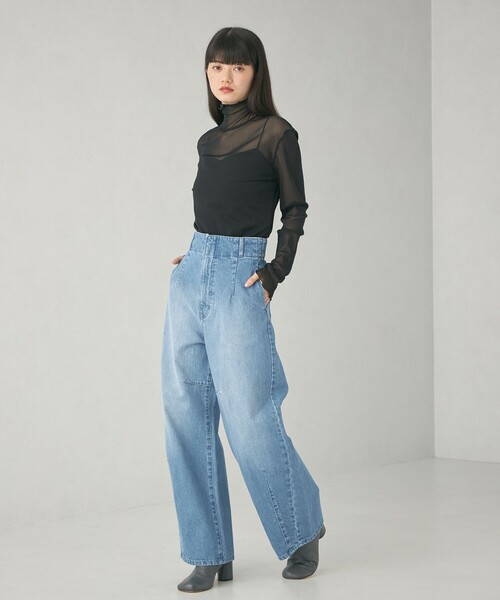 EMMEL REFINES(エメルリファインズ)の「<EMMEL REFINES>EM シアー タートル カットソー(Tシャツ/カットソー・レディース・ホワイト/ブラック/ライム/ダークグレー/シャーベット・FREE)」の11枚目の写真