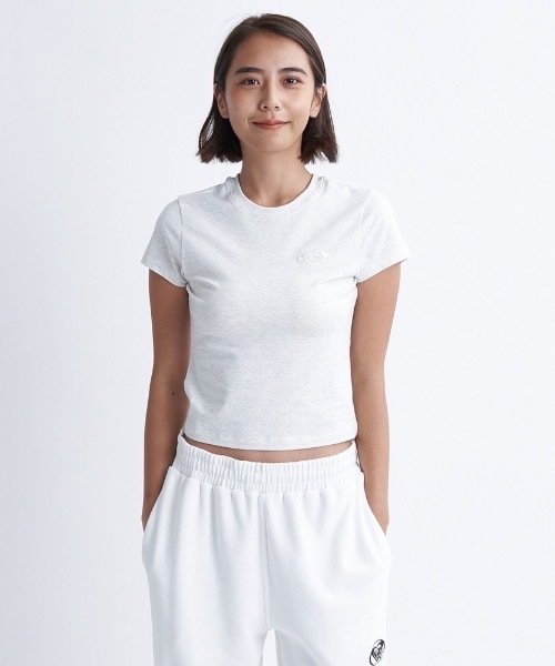 ROXY(ロキシー)の「PLANET RING TEE/ロキシー90sライクシルエットクロップドレングスタイトカットソー(Tシャツ/カットソー・レディース・グレー/ミント/ホワイト/ブラック・MEDIUM/SMALL/LARGE)」の4枚目の写真