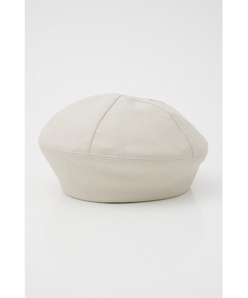 rienda（リエンダ）の「フェイクレザーベレー（ハンチング/ベレー帽・レディース・ブラック/アイボリー・FREE）」の10枚目の写真