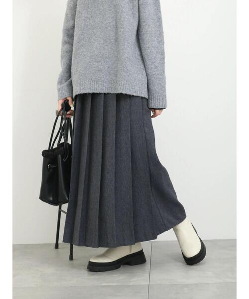 Samansa Mos2 blue（サマンサモスモスブルー）の「フロントプリーツスカート（スカート・レディース・ブラック/グレー/ネイビー・F）」の3枚目の写真