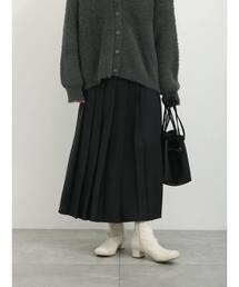 Samansa Mos2 blue | フロントプリーツスカート(スカート)