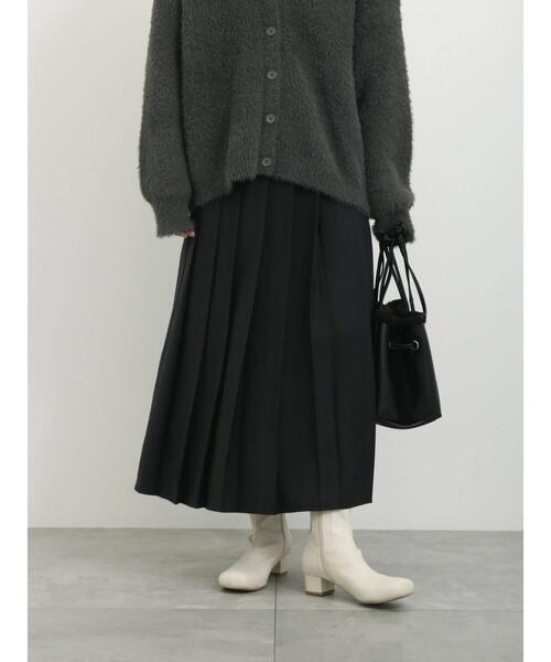 Samansa Mos2 blue（サマンサモスモスブルー）の「フロントプリーツスカート（スカート・レディース・ブラック/グレー/ネイビー・F）」の4枚目の写真