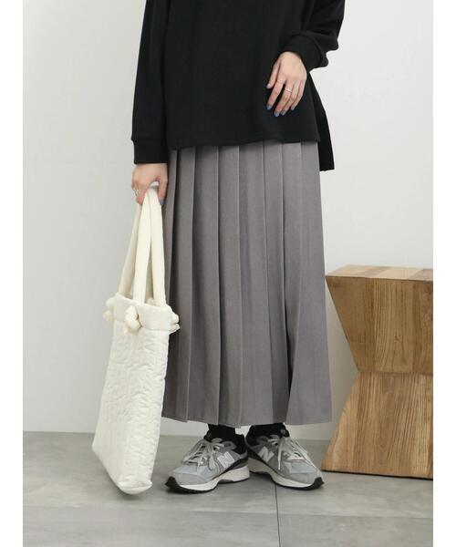 Samansa Mos2 blue（サマンサモスモスブルー）の「フロントプリーツスカート（スカート・レディース・ブラック/グレー/ネイビー・F）」の5枚目の写真