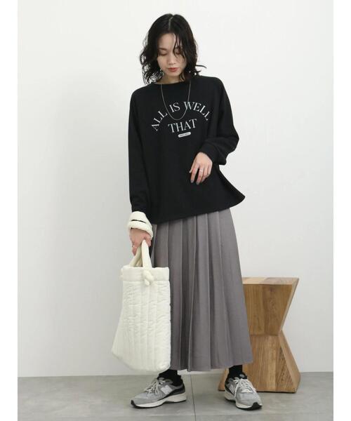 Samansa Mos2 blue（サマンサモスモスブルー）の「フロントプリーツスカート（スカート・レディース・ブラック/グレー/ネイビー・F）」の9枚目の写真