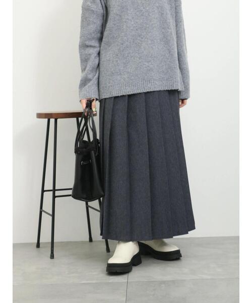 Samansa Mos2 blue（サマンサモスモスブルー）の「フロントプリーツスカート（スカート・レディース・ブラック/グレー/ネイビー・F）」の15枚目の写真
